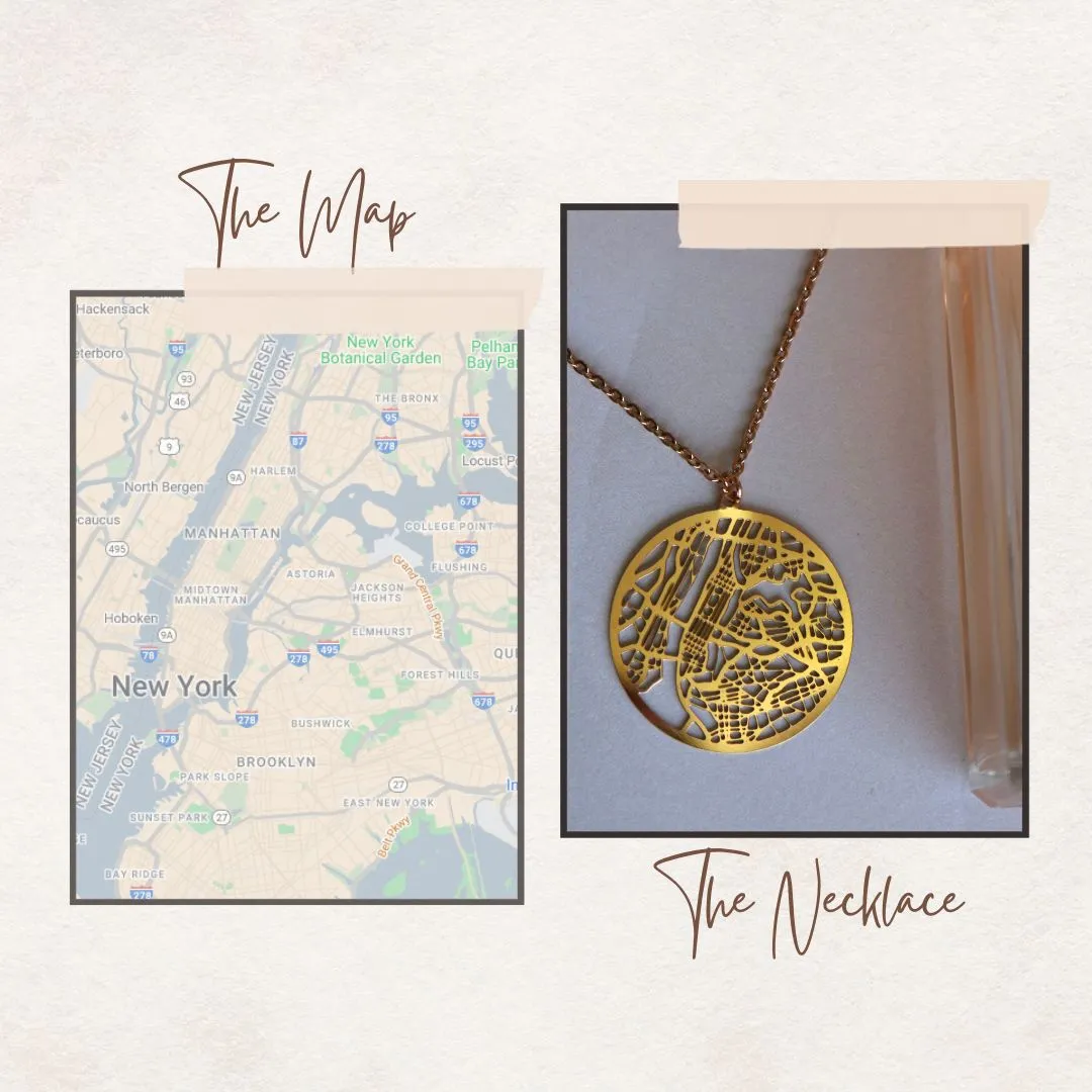 New York Rose Gold - City Map Necklace