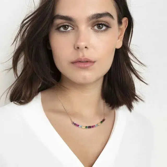 Nomination Colour Wave Necklace, Multicolour Cubic Zirconia, 22K Rose Gold