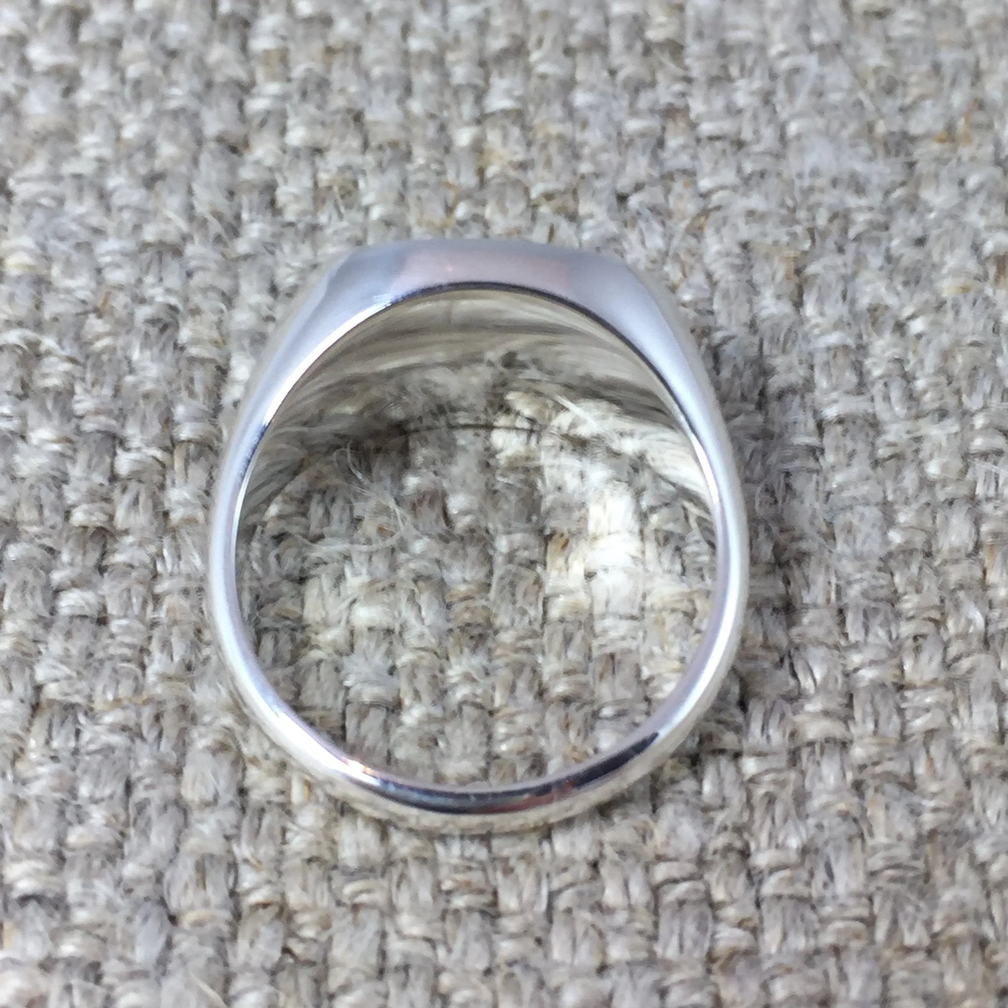 Oblong 15mm x 11mm  -  9 Carat White Gold Signet Ring