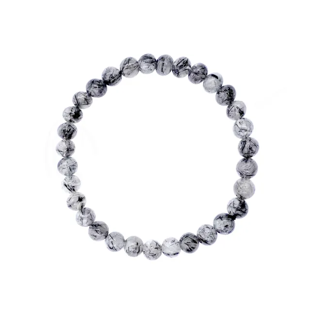 Oceanic - Black Rutile Quartz Beaded Bracelet