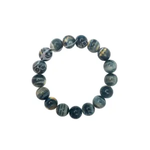 Oceanic - Blue & Gold Tigers Eye Beaded Bracelet