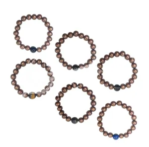 Oceanic - Copper Beaded Bracelet w/One Gemstone Bead