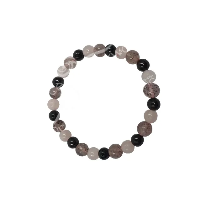 Oceanic - Garnet Rose & Strawberry Quartz Beaded Bracelet