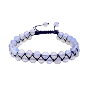 Oceanic - Opalite Double Row Adjustable Beaded Bracelet