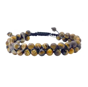 Oceanic - Tigers Eye Double Row Adjustable Beaded Bracelet