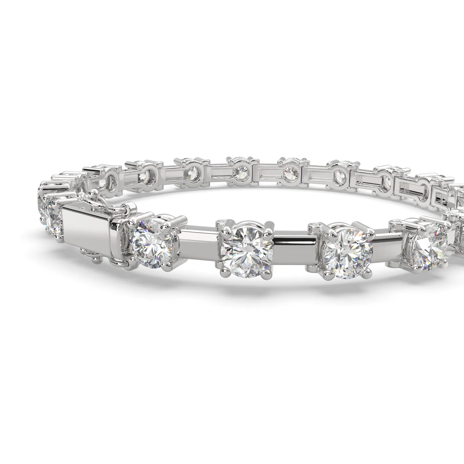 Octavia Round Cut Diamond Tennis Bracelet Prong Set (10 ctw)