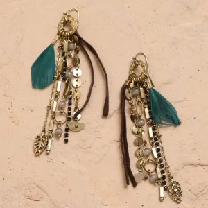 Odessa Chic Feather Dangle Earrings