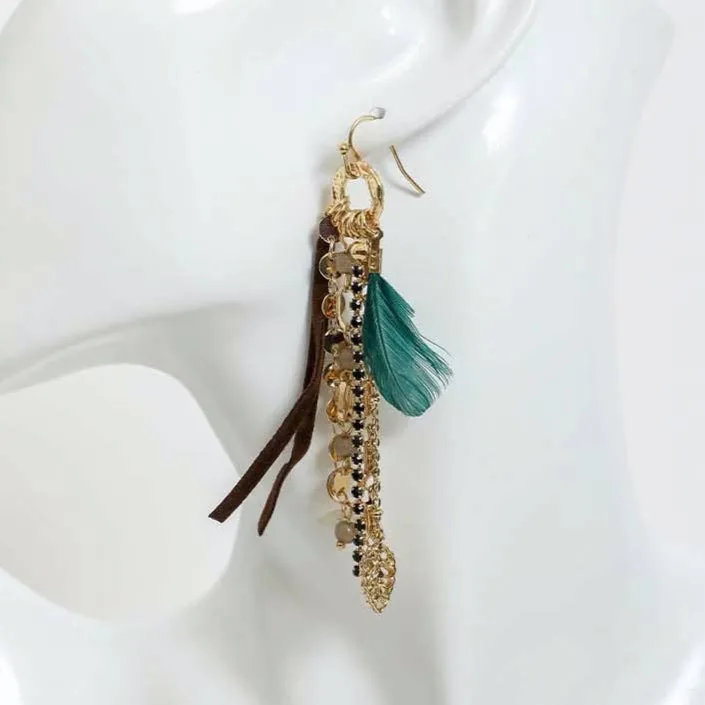 Odessa Chic Feather Dangle Earrings