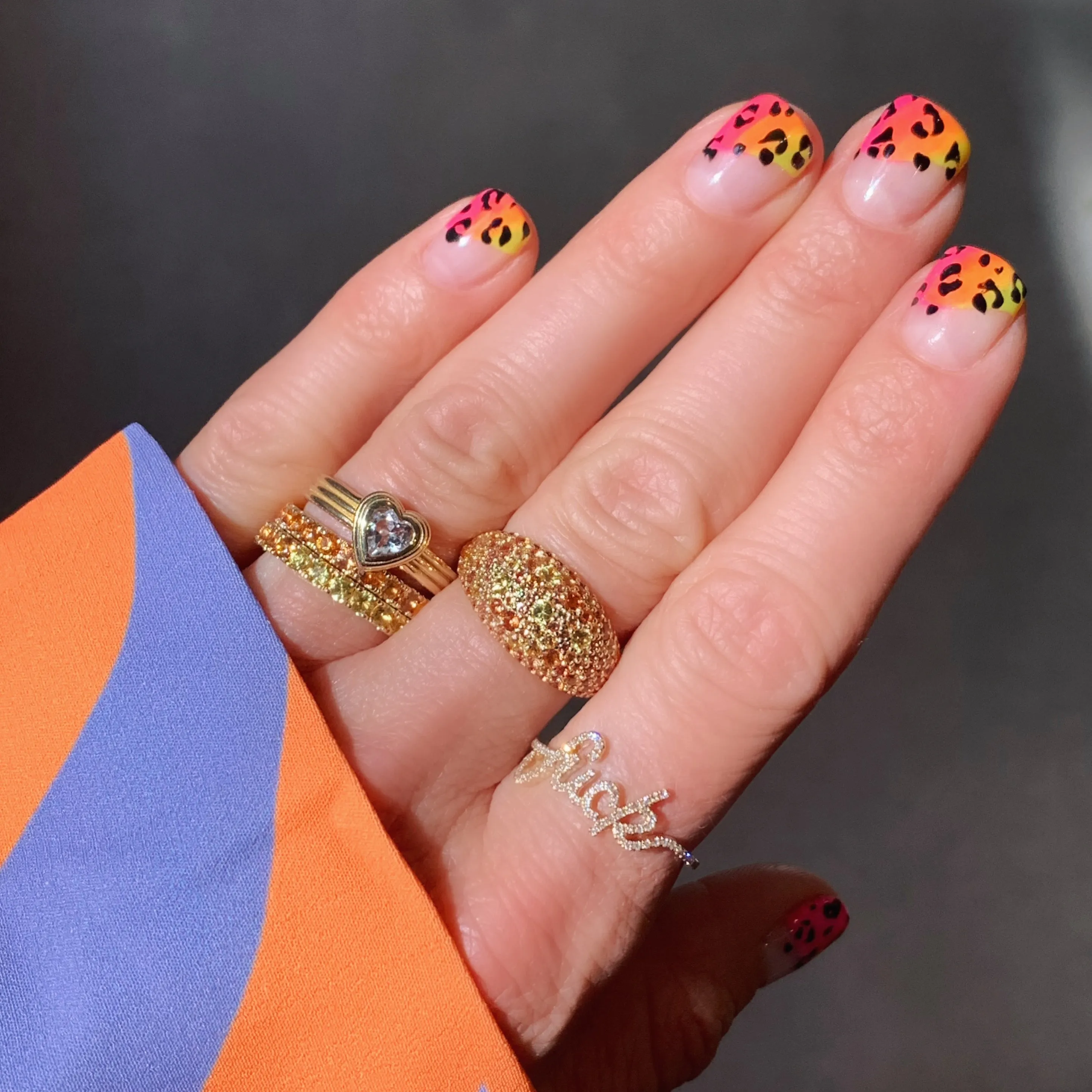 Ombré Sapphire Sunburst Cocktail Ring