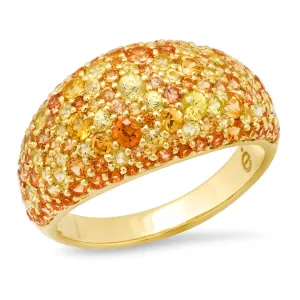 Ombré Sapphire Sunburst Cocktail Ring