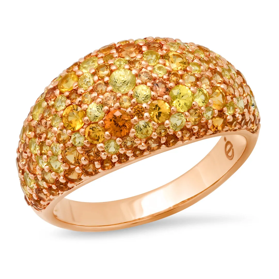 Ombré Sapphire Sunburst Cocktail Ring