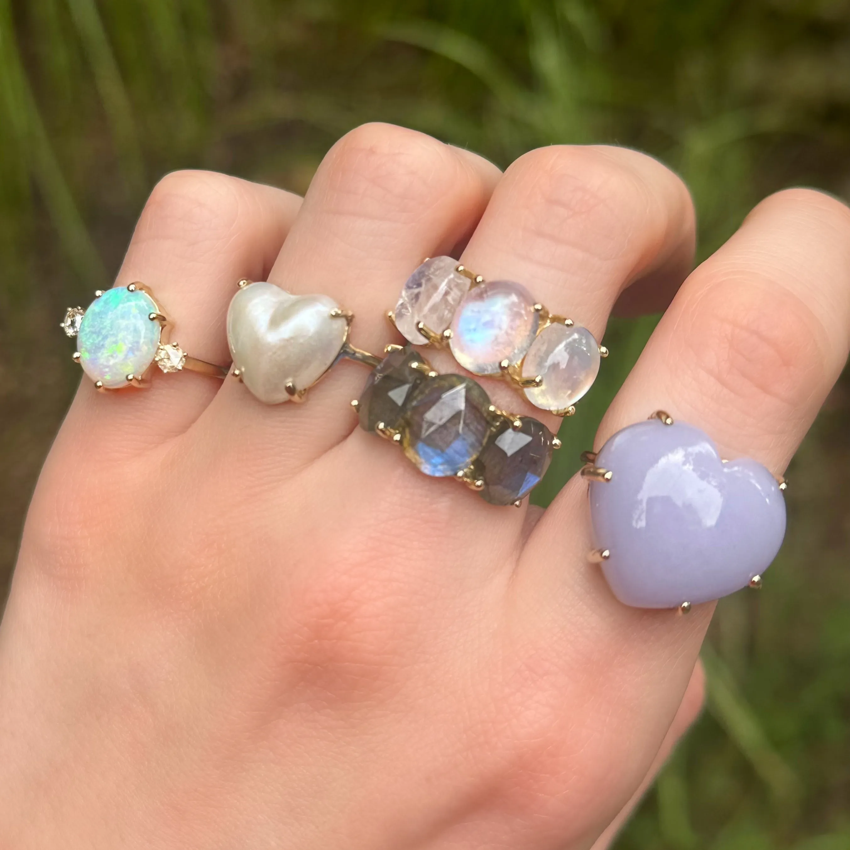 One of a Kind Candy Heart Puffy Gemstone Ring