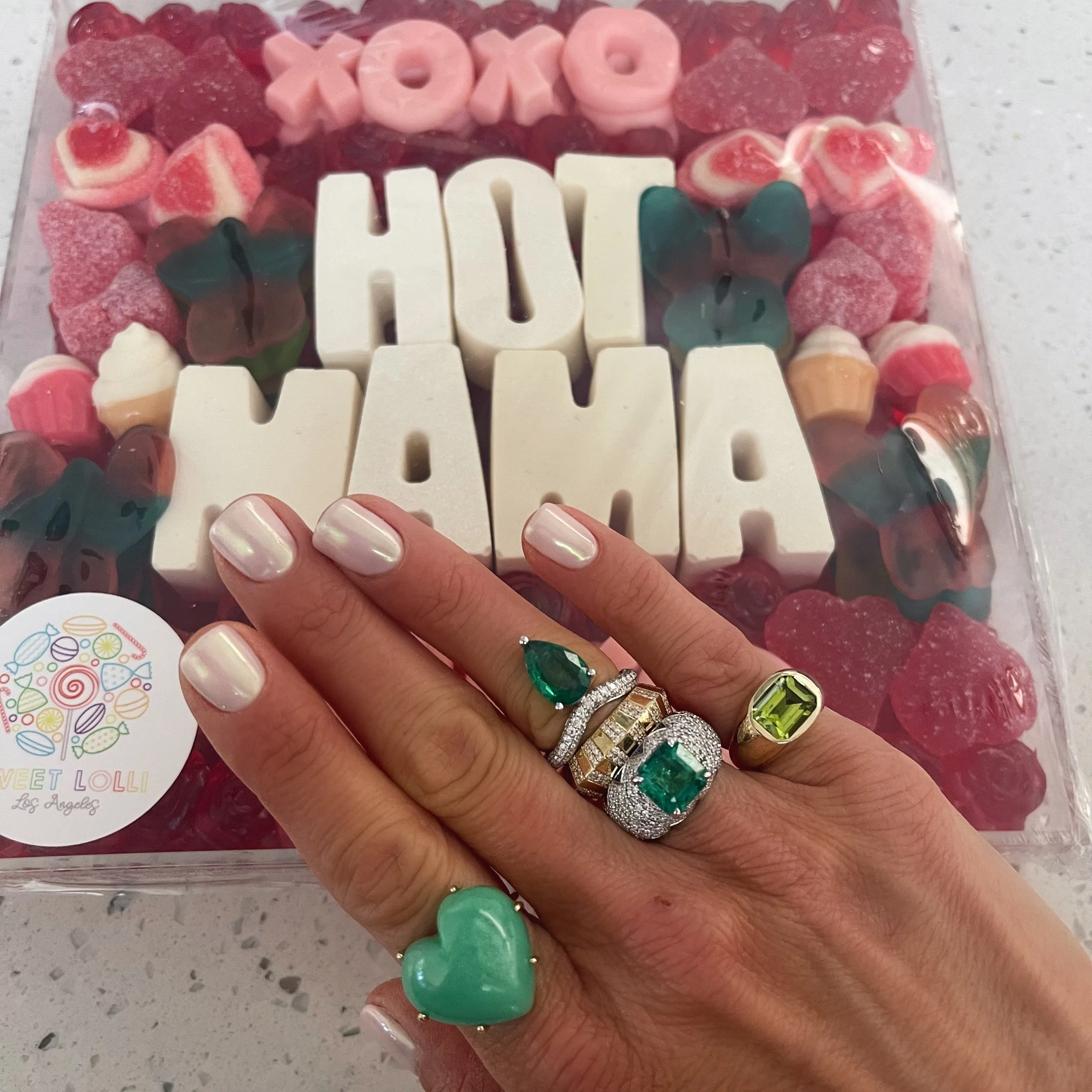 One of a Kind Candy Heart Puffy Gemstone Ring