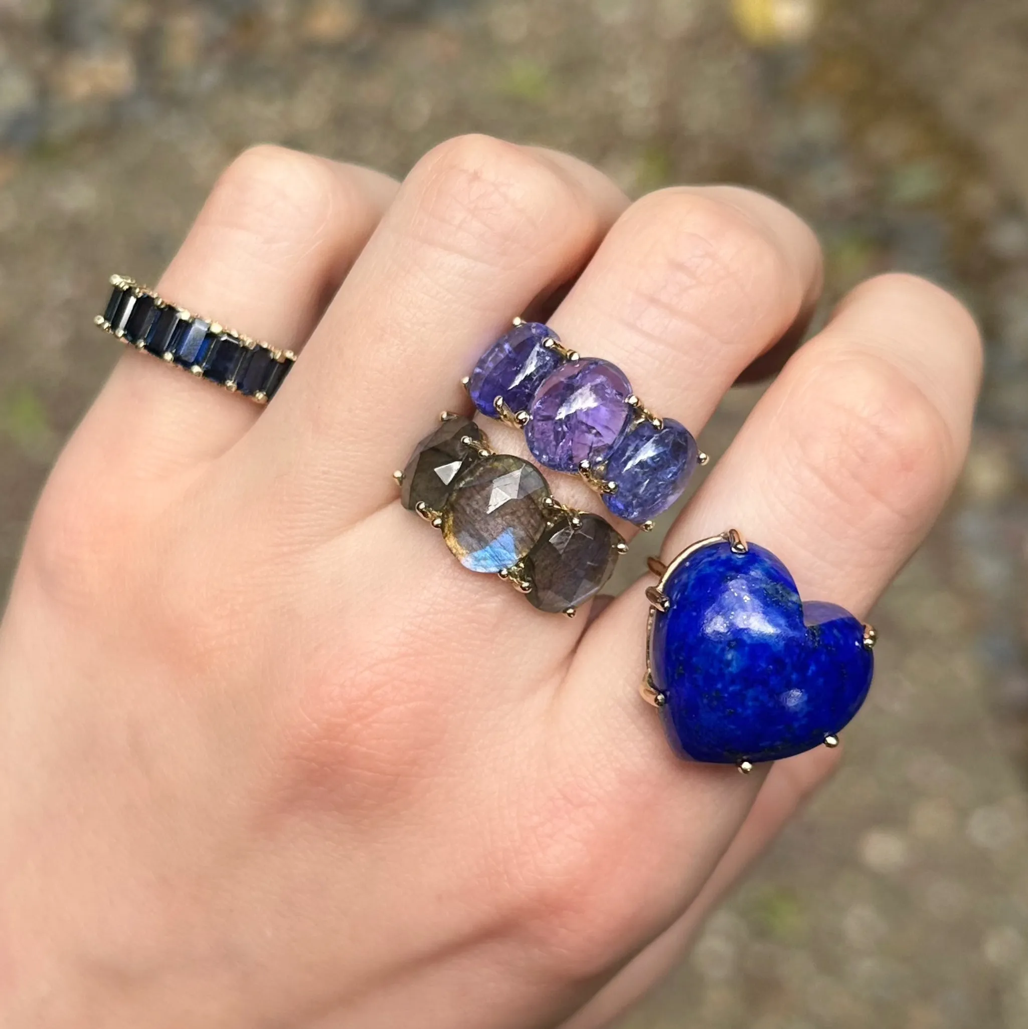 One of a Kind Candy Heart Puffy Gemstone Ring