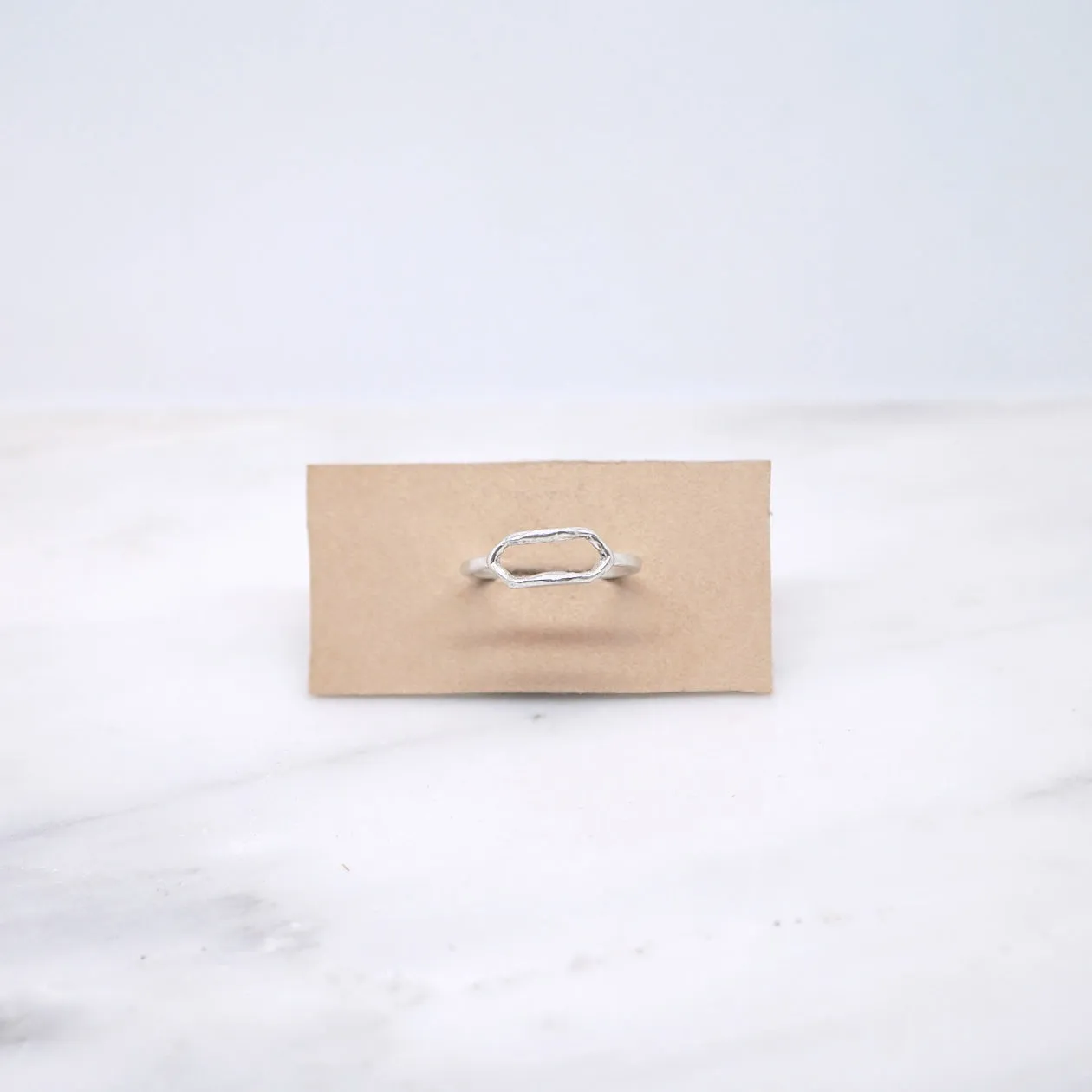 Open signet ring in sterling silver