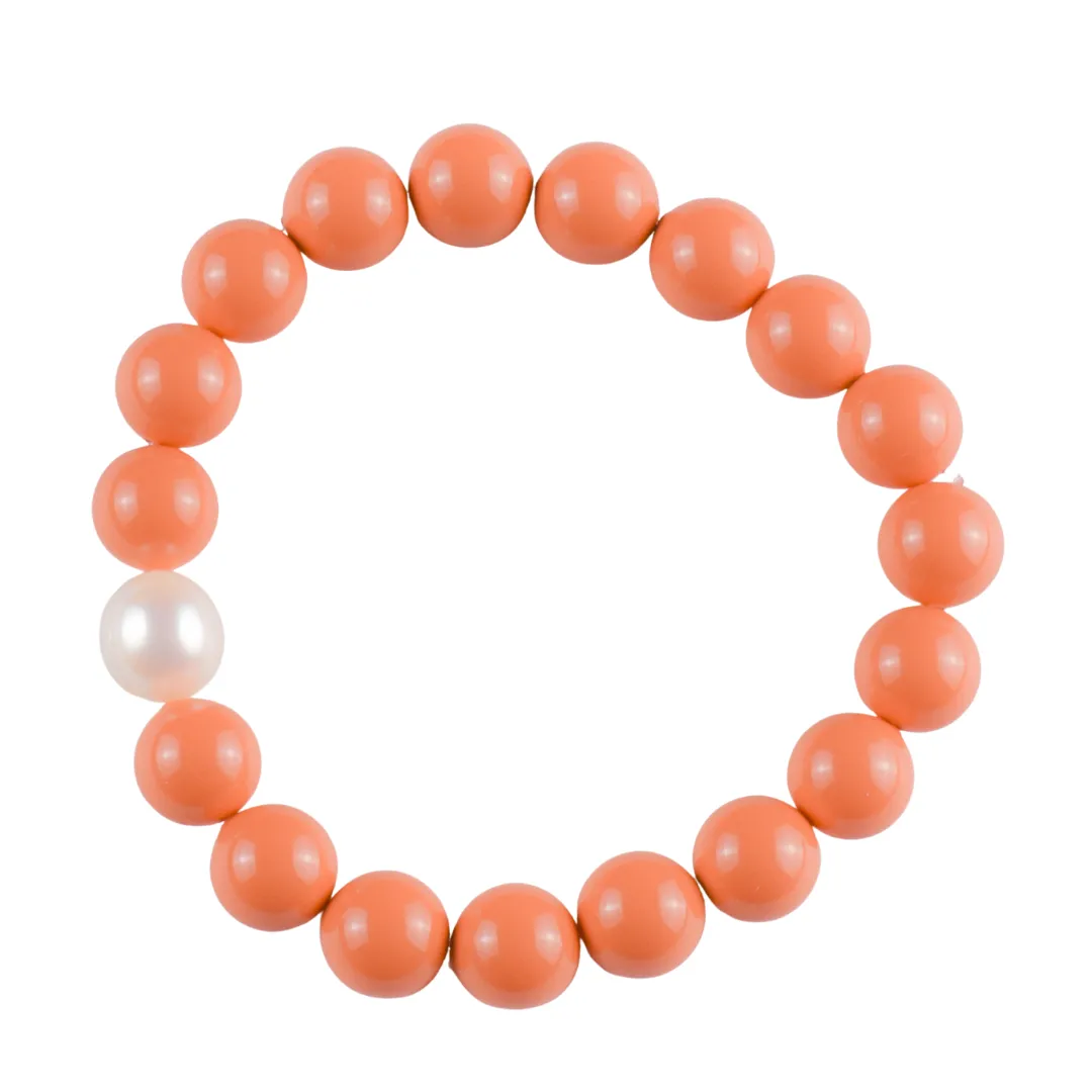 Orange Coral Bird Bracelet