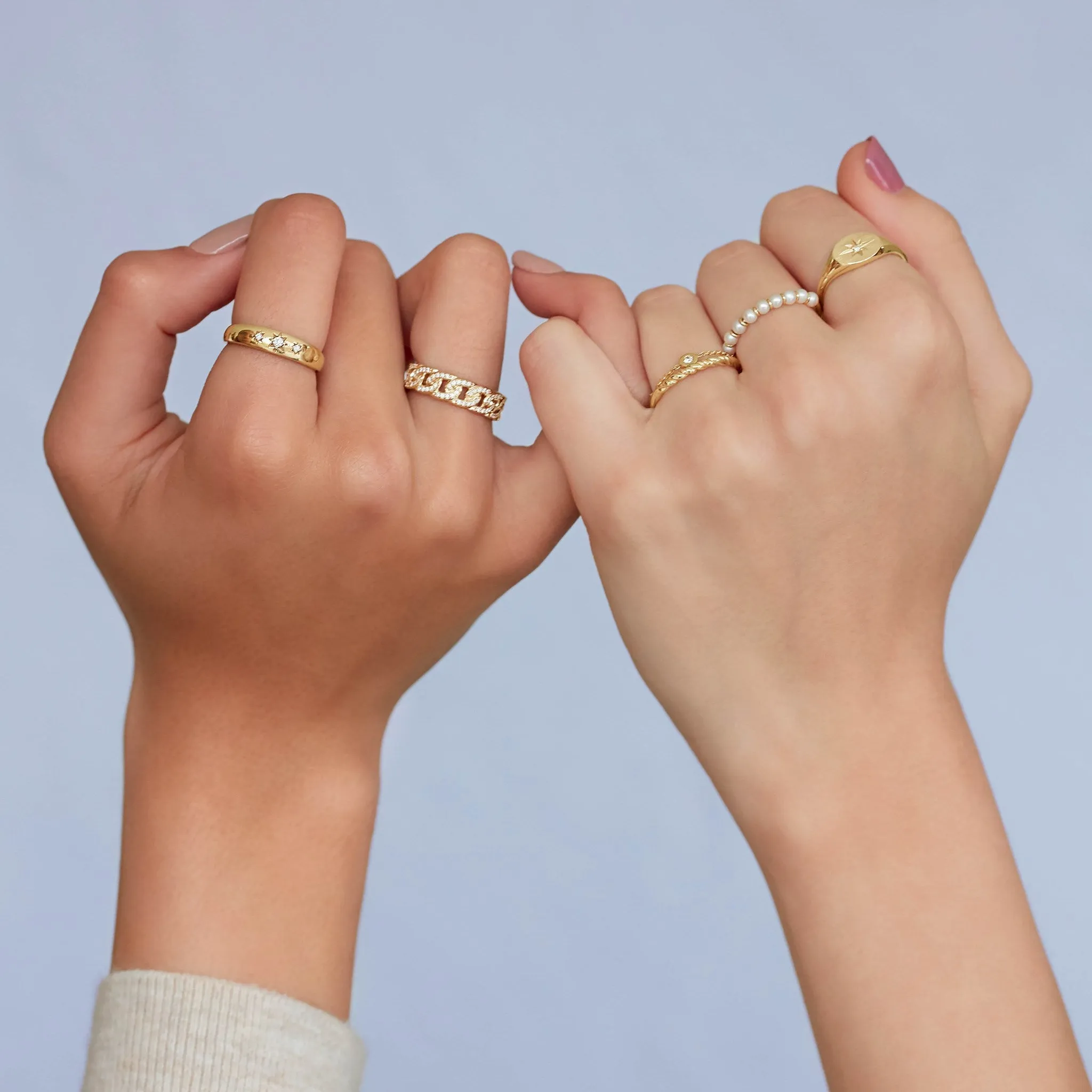 Oval Starburst Signet Ring