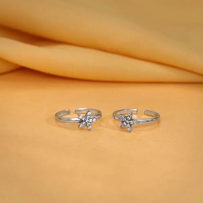 Oxidised Silver Aarya Toe Rings