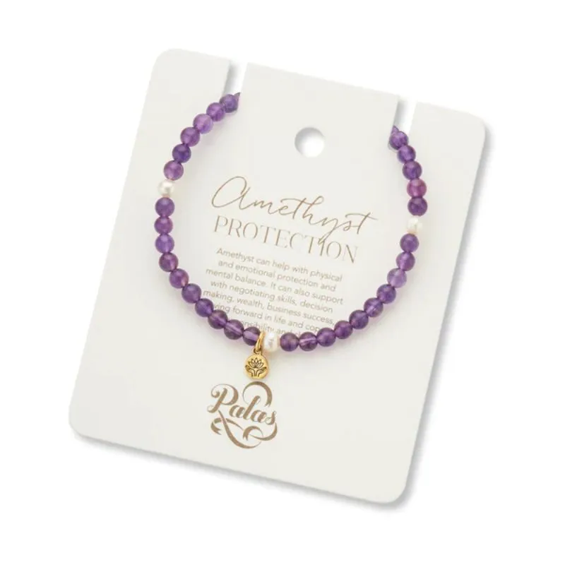 PALAS Amethyst & Pearl Prosperity Gem Bracelet