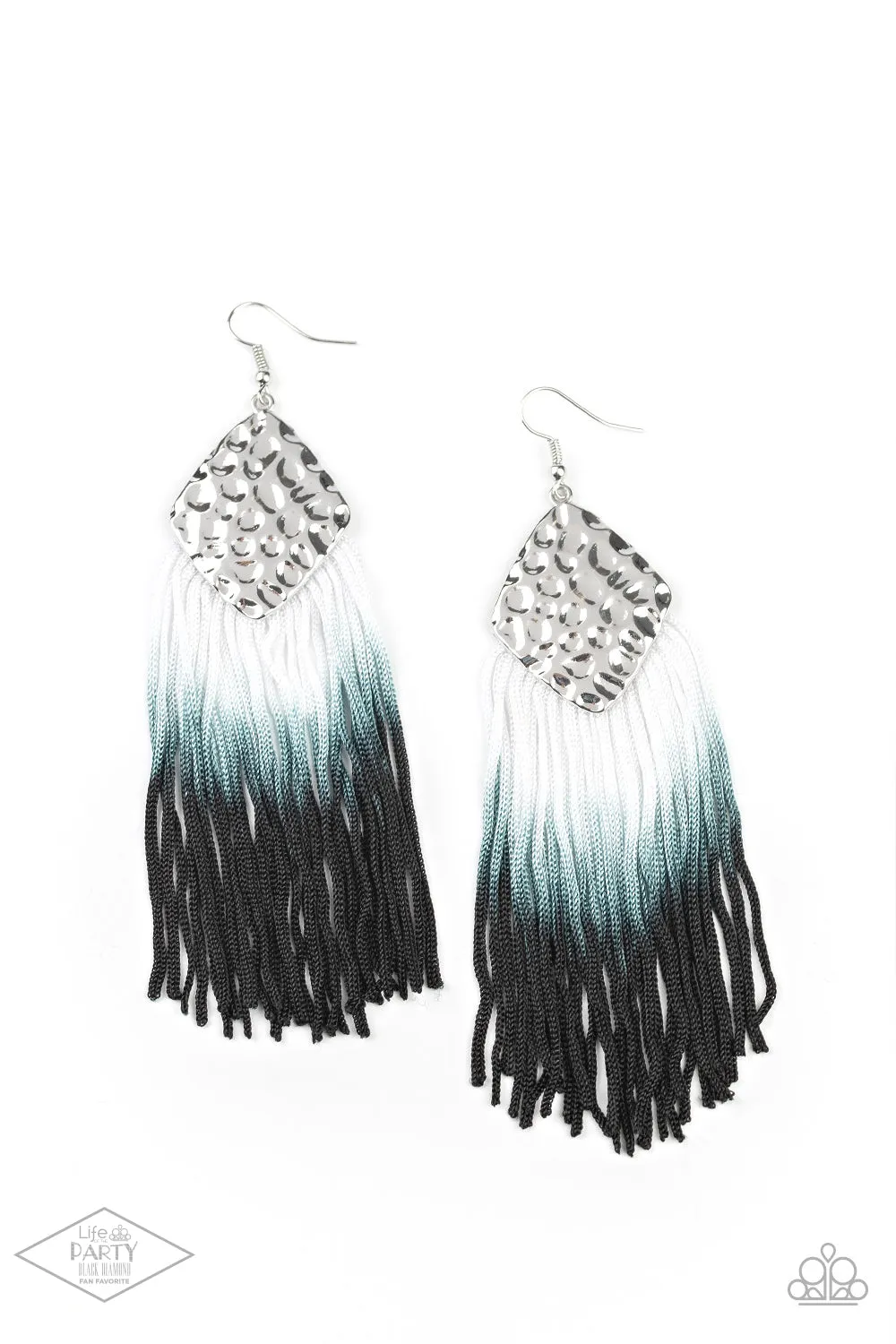 Paparazzi - Dip In - Black Tassel  Earrings