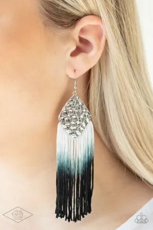 Paparazzi - Dip In - Black Tassel  Earrings