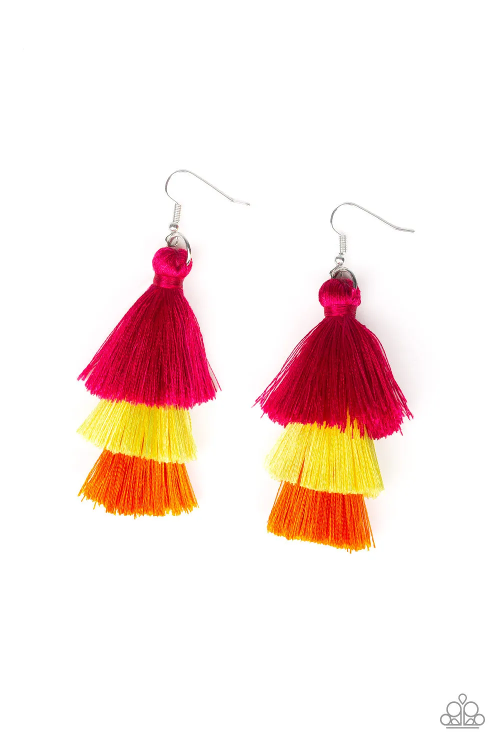 Paparazzi Hold On To Your Tassel! Earrings Multi