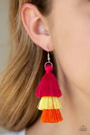 Paparazzi Hold On To Your Tassel! Earrings Multi