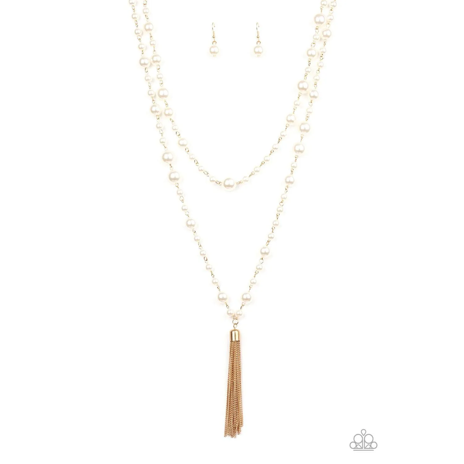 Paparazzi Social Hour - Gold Necklace & Earrings Set