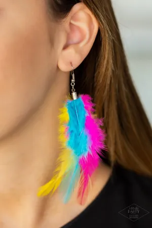 Paparazzi - Take A BOA - Multi -Feather Earrings