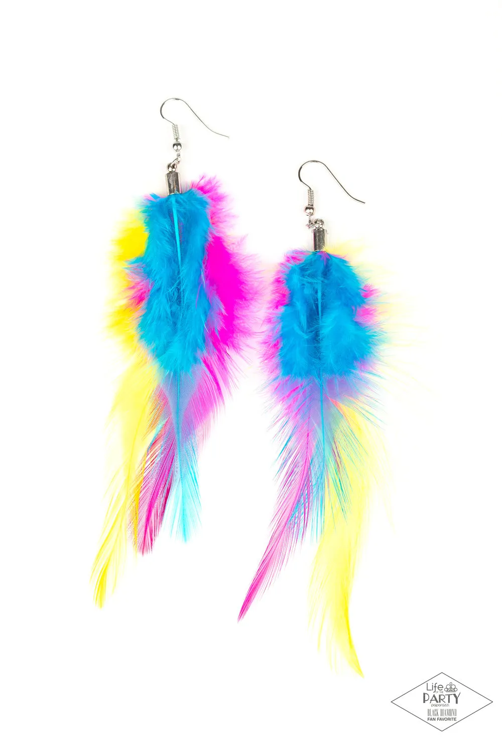 Paparazzi - Take A BOA - Multi -Feather Earrings
