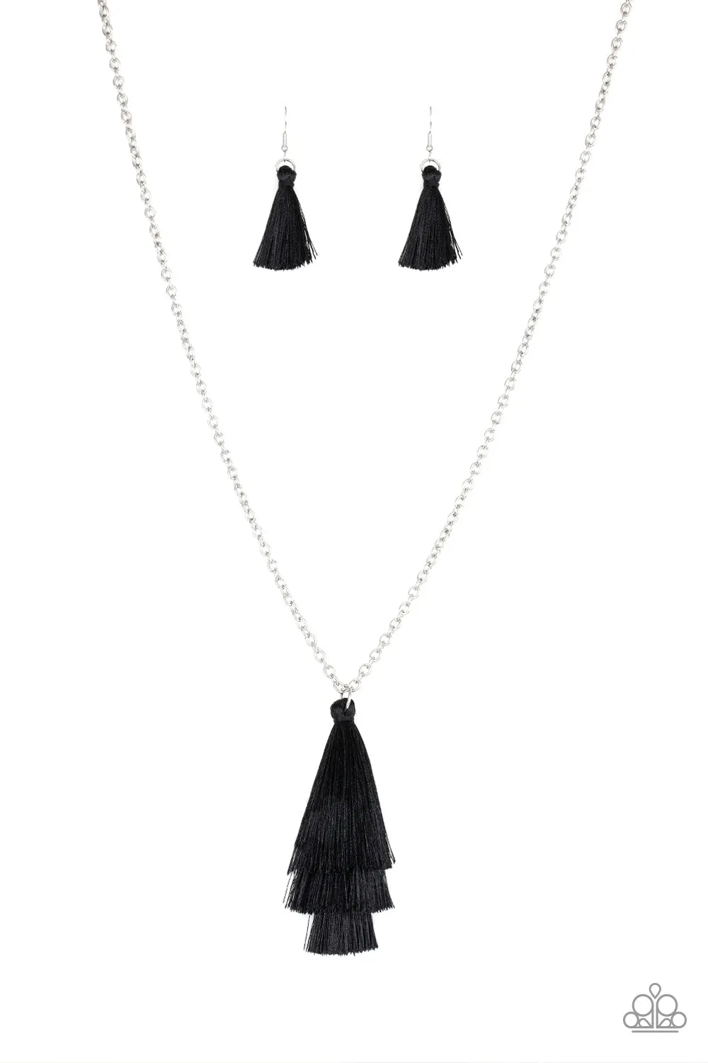 Paparazzi Triple The Tassel Necklace Black