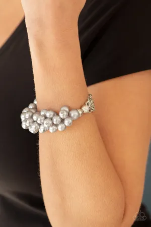Paparazzi Up Class Clash -  Pearl Silver Bracelet