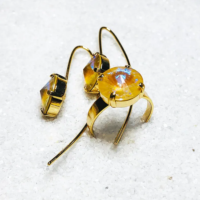 Passion Gold Crystal Cocktail Ring