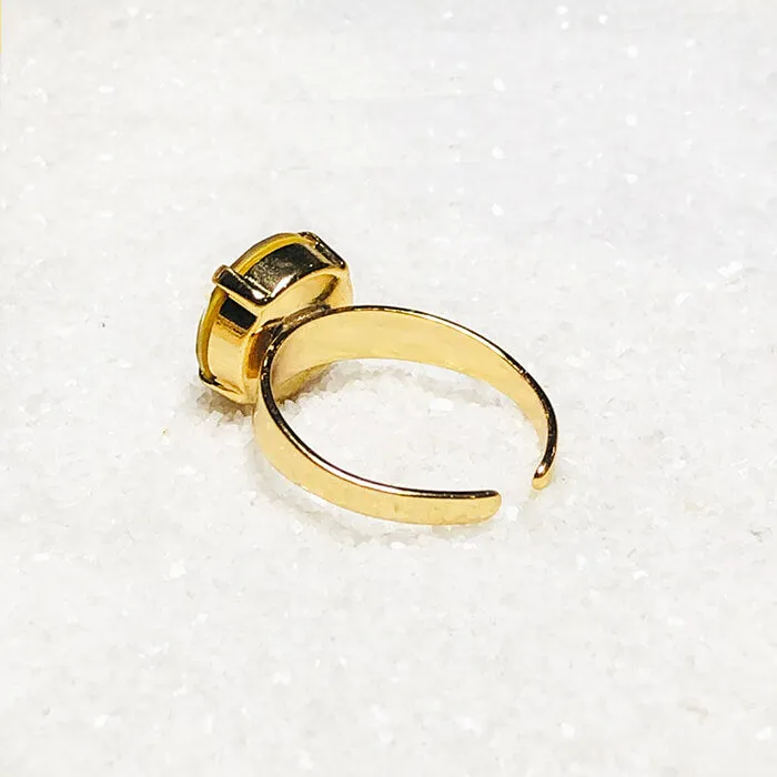Passion Gold Crystal Cocktail Ring