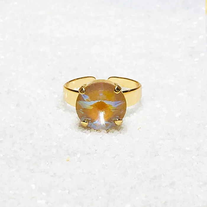 Passion Gold Crystal Cocktail Ring