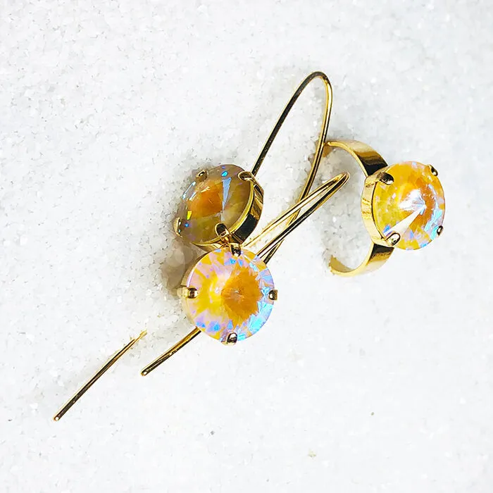 Passion Gold Crystal Cocktail Ring