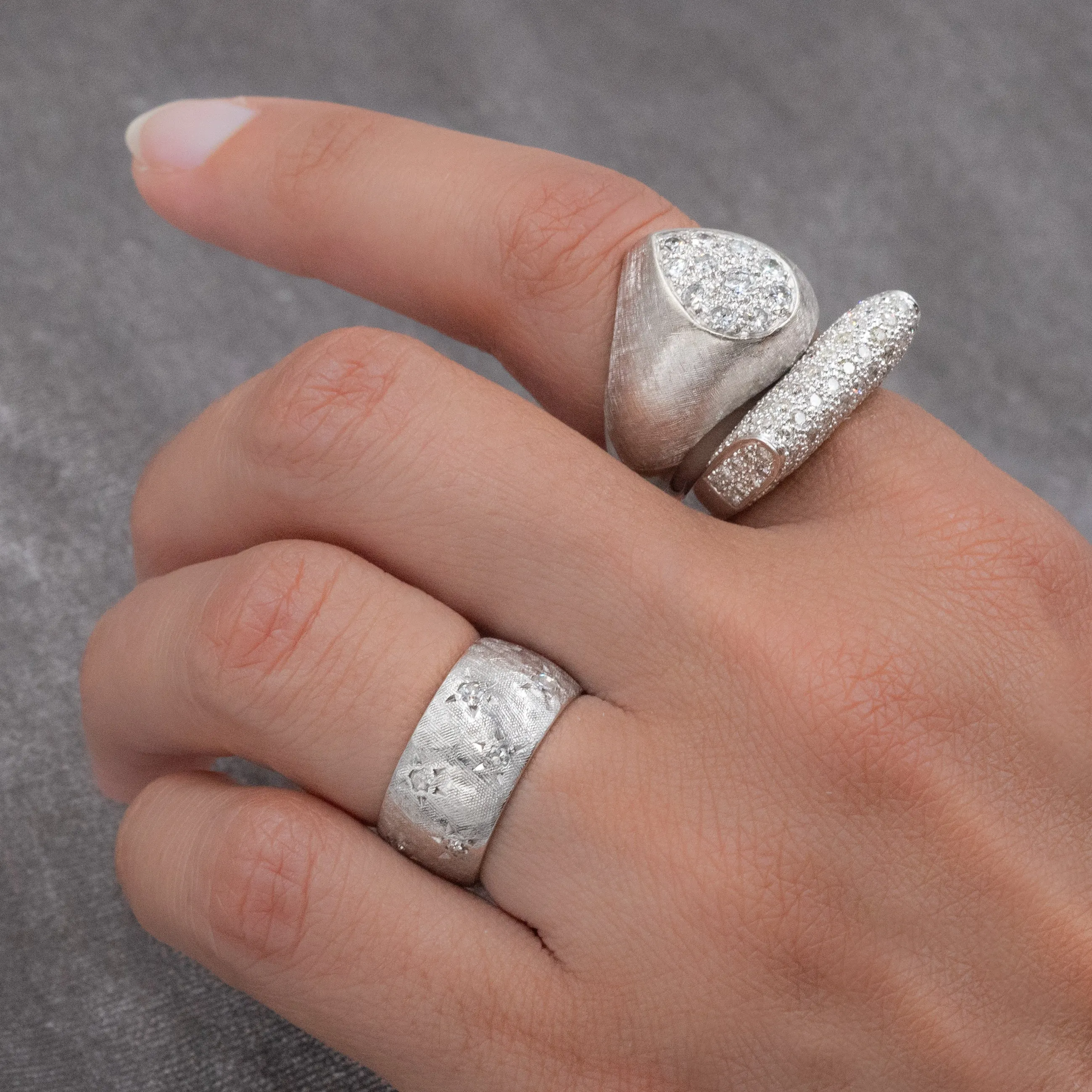 Pavé Diamond Teardrop Ring
