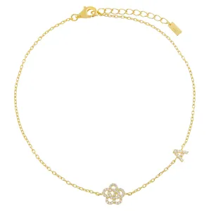 Pavé Rose Initial Anklet