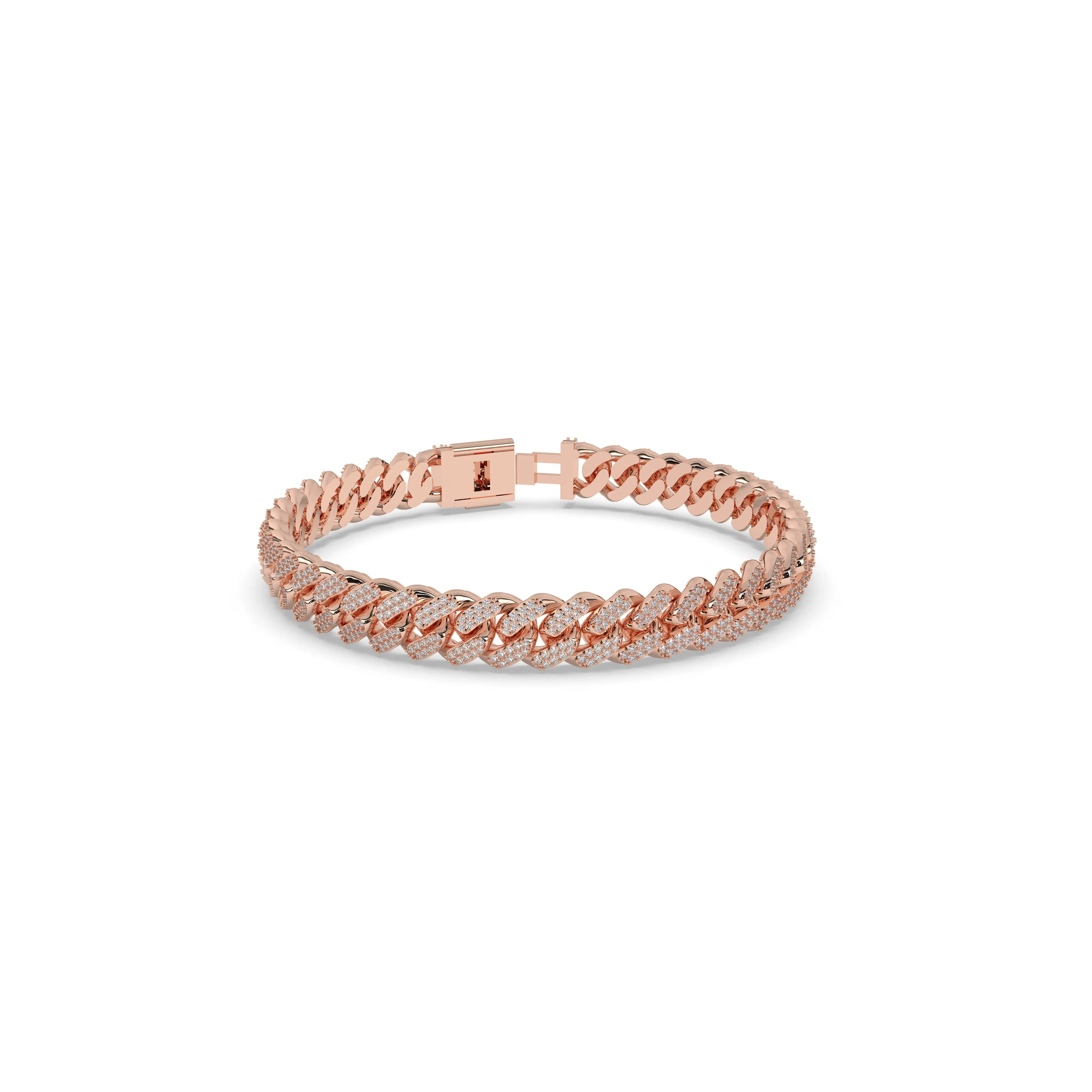 Pavé Set Diamond 8mm Miami Cuban Bracelet