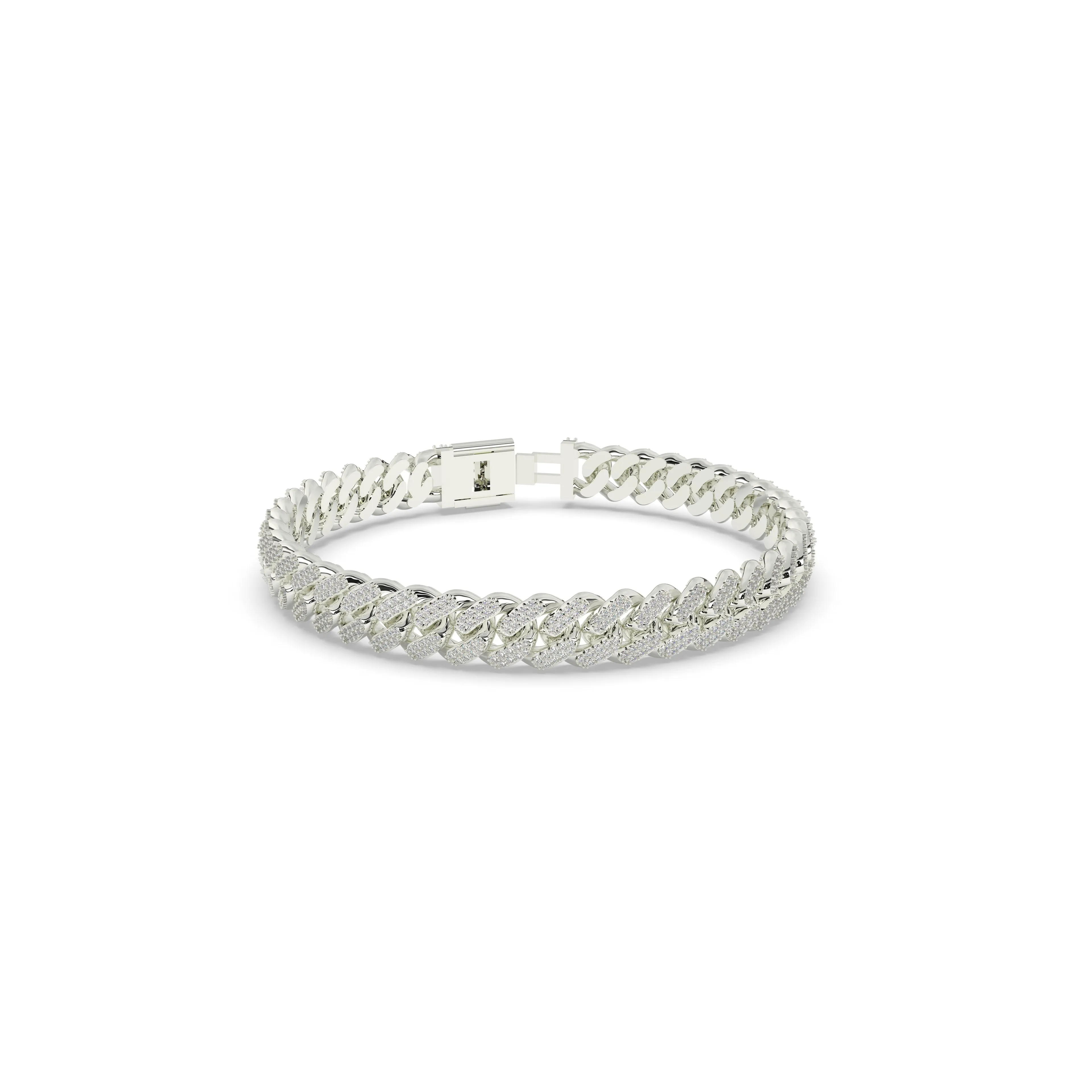 Pavé Set Diamond 8mm Miami Cuban Bracelet