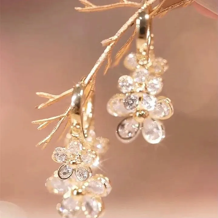 Peach Blossom Tassel Earrings