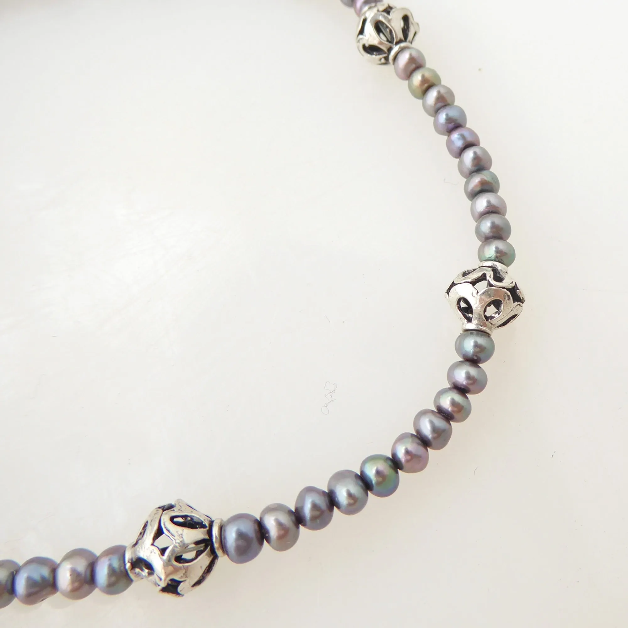 Peacock pearl bracelet set