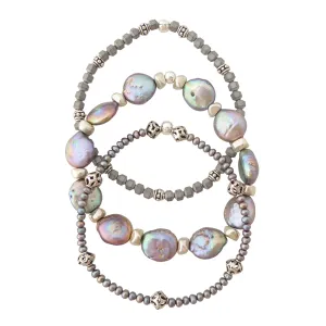 Peacock pearl bracelet set
