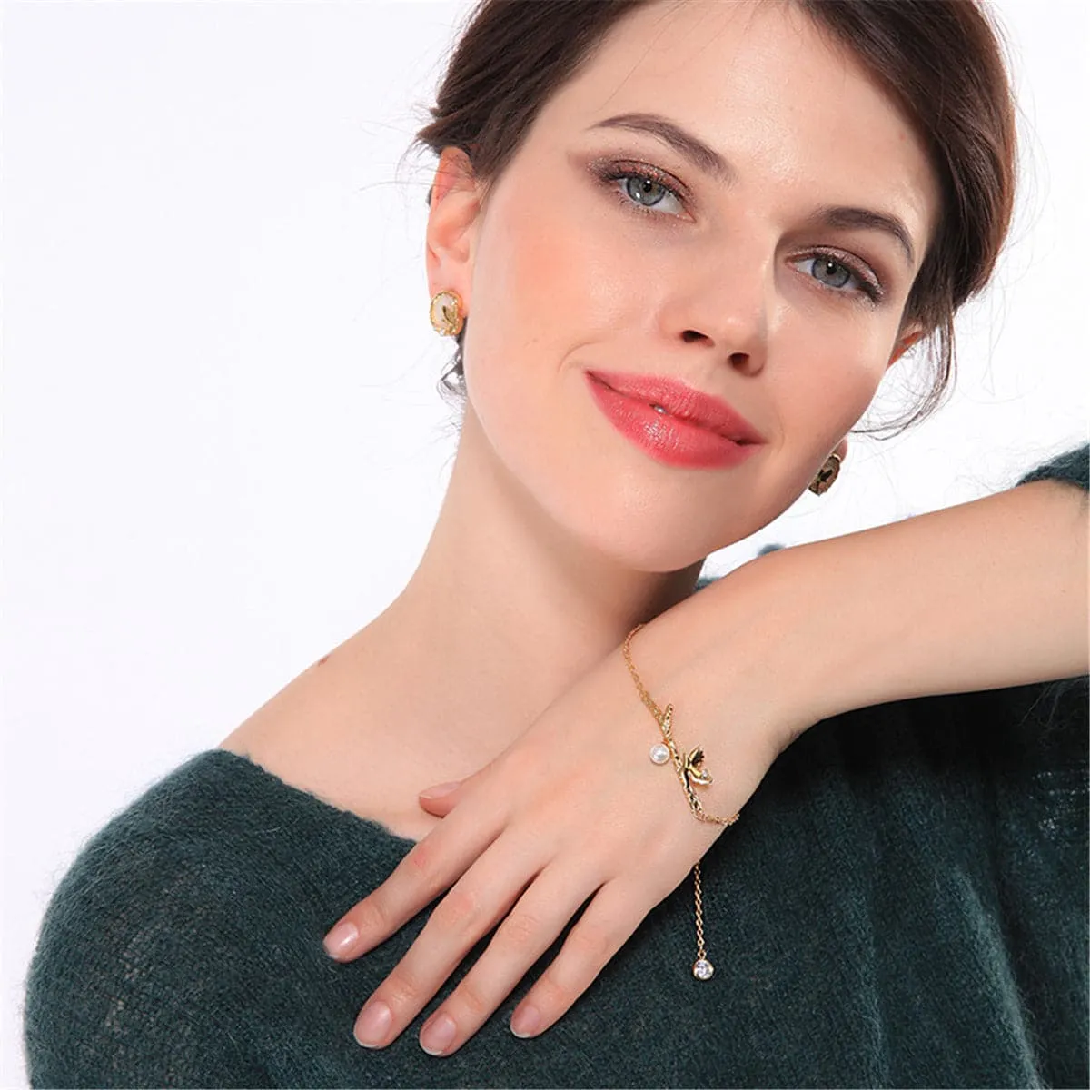 Pearl & 18K Gold-Plated Bird Branch Bracelet