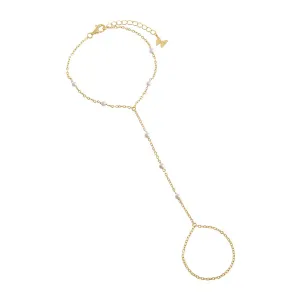 Pearl X CZ Hand Chain