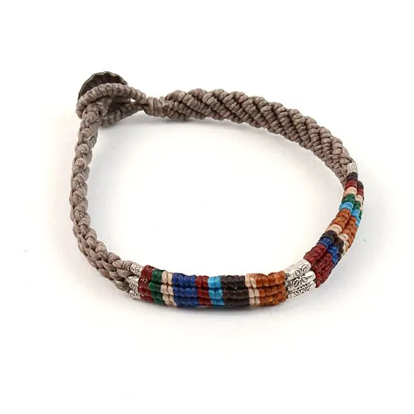 PHADUA / Multi Colored Braid Wax Cord Anklet