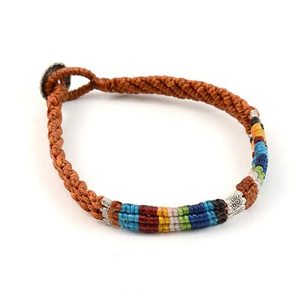 PHADUA / Multi Colored Braid Wax Cord Anklet