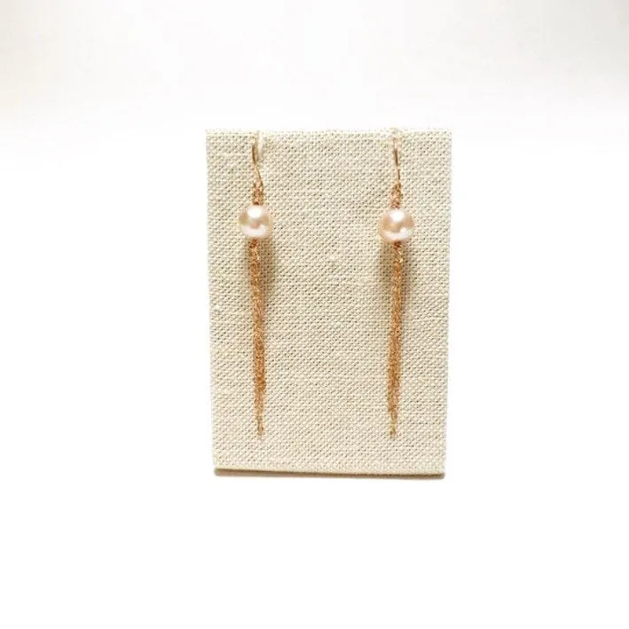 Pink Edison Pearl Tassel Earrings