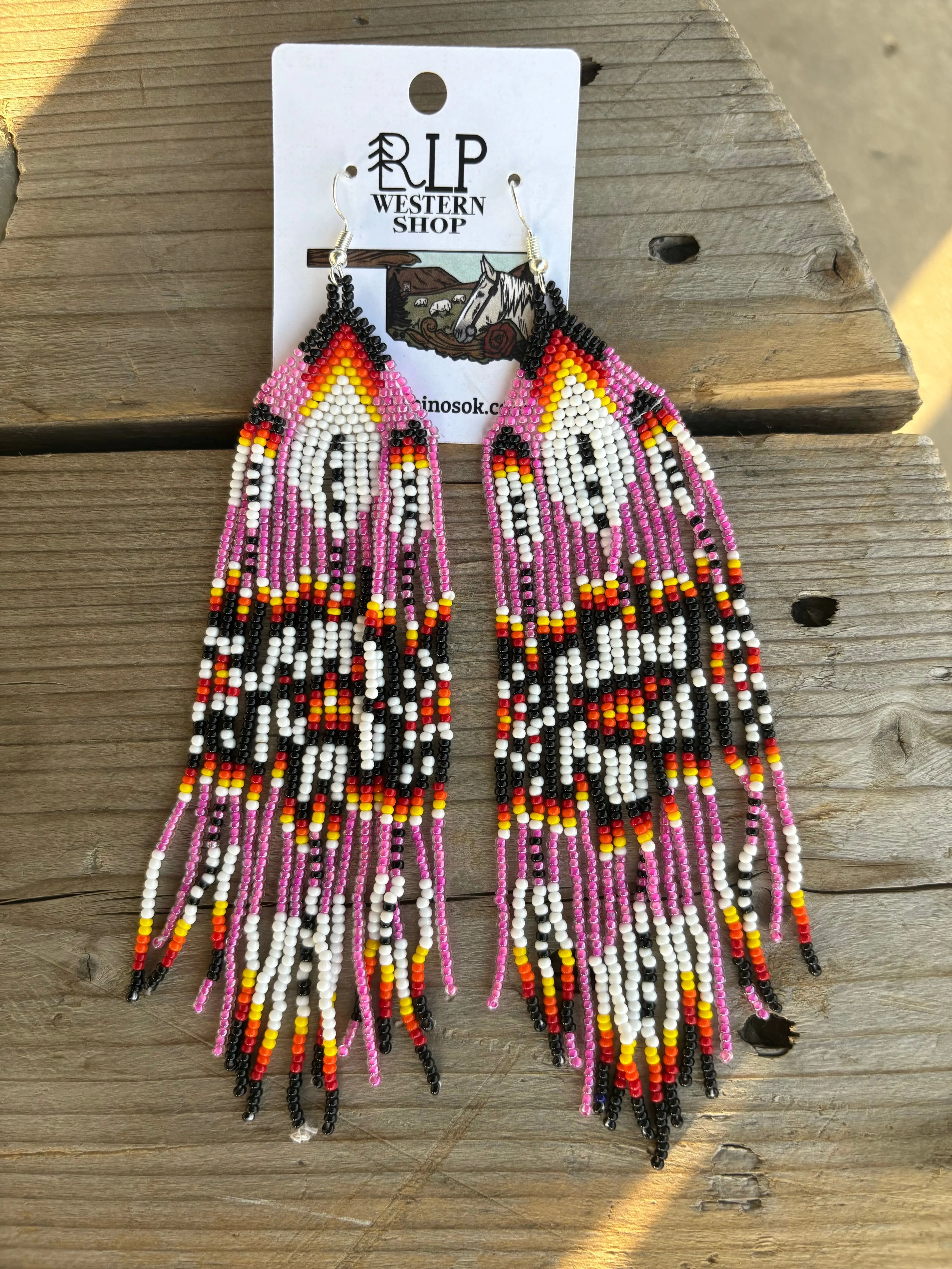 Pink Feather Earrings