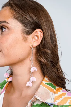 Pink Jellyfish Tassel Earrings